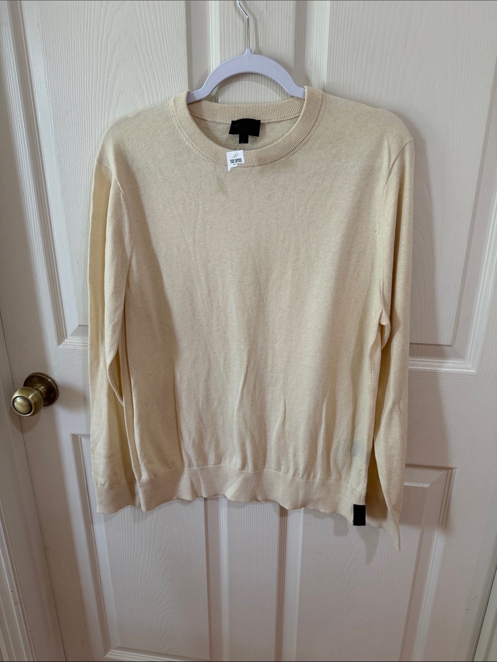 Todd Snyder Men's Cream Crewneck Sweater.  Sz M.  New. Box10